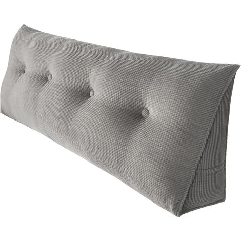 Haloyo® Cuscino da lettura a cuneo cuscino da comodino cuscino da comodino cuscino per chi dorme di lato 140x50x20cm grigio (1/5)