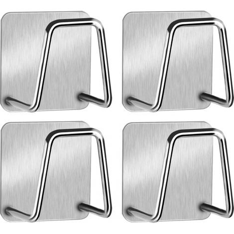 Soporte adhesivo para esponjas, 2 soportes de acero inoxidable sin perforación para fregadero de cocina (plateado) (1/5)