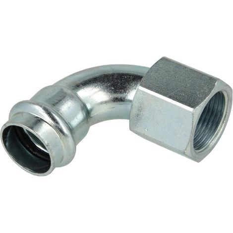 Coude 90° acier F28 x F1 à sertir profil V pour chauffage