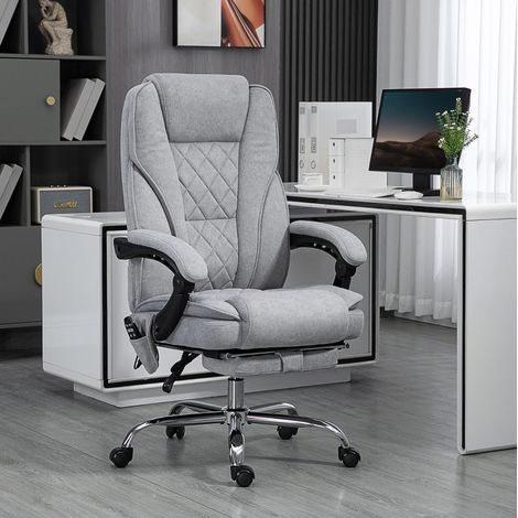 Ergonomischer Massage-Bürostuhl mit Fußstütze, neigbar, grau HAVRYA (1/3)