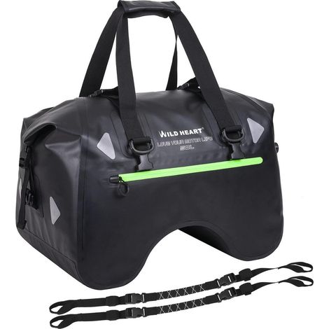 Motorrad-Hecktasche 50L wasserdicht U-Form PVC mit Trageoptionen Schwarz (1/5)
