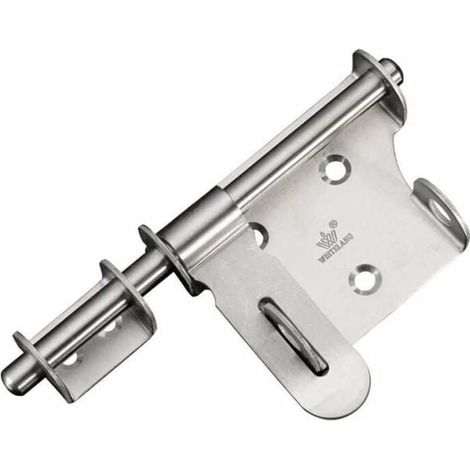 Verrou coulissant monobloc, pêne de sécurité, verrou en acier inoxydable avec trou (1/5)