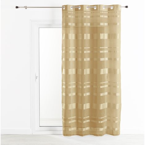 Voilage à rayures horizontales brillantes Beige 140x240 cm