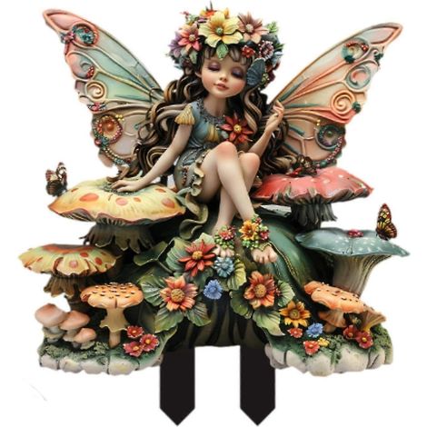Feenfiguren-Pilz-Dekoration für Balkon, Rasen, Garten und Außenanlage (1/5)