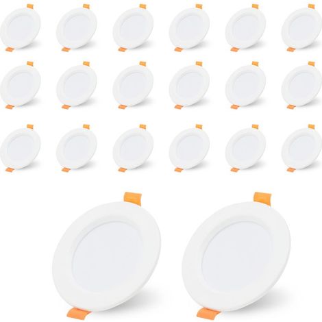 Swanew – Lot de 20 spots encastrables LED 5W blanc froid – Économie d'énergie 80% – IP44 étanche – Pour salle de bain et espaces intérieurs (1/5)