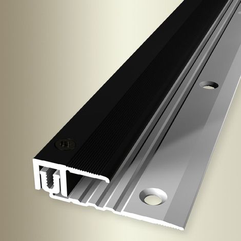 PROVISTON Einfass- & Abschlussprofil Aluminium 28 x 6.5 - 16 x 1000 mm Schwarz Einschubprofil Abschlussleiste Bodenprofil (1/3)