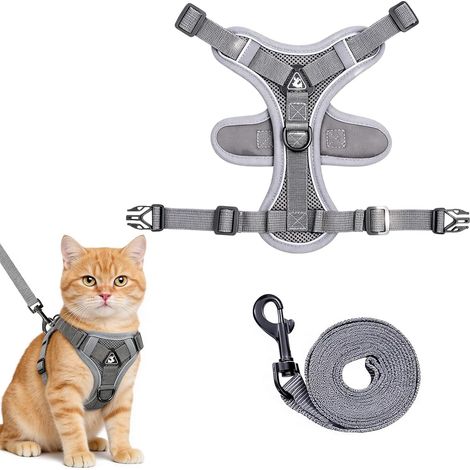 Harnais Chat avec Laisse, Ajustable de Sécurité Souple Harnais pour Chat (1/5)