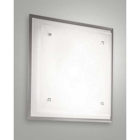 Maggie Plafoniera da Soffitto in Metallo e Vetro Design Elegante 3 Luci E27 230V Colore Bianco 46x46 cm IP20 Ideale per Interni 2957-64-102