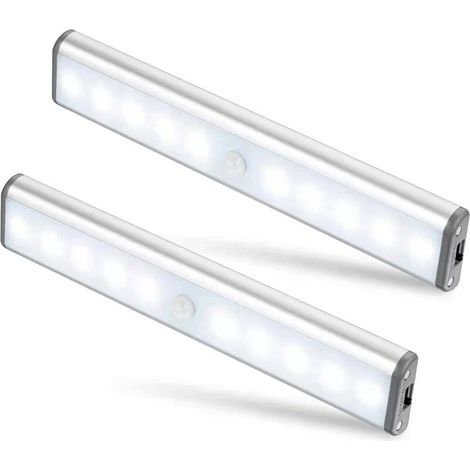 Lot de 2 lampes LED sans fil rechargeables USB avec aimant et détecteur de mouvement – 2 modes d’éclairage (1/4)