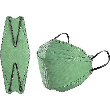 Lot de 50 masques KN95 pour adultes, masques de protection Morandi FFP2 à 4 couches, masques KF94 verts (1/5)