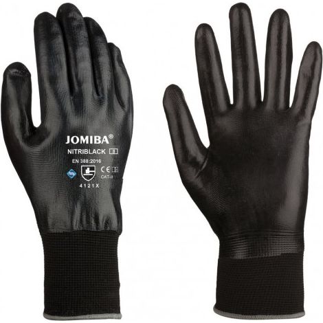 GUANTE TODO NITRILO SOPORTE NYLON NEGRO T-9 - JOMIBA