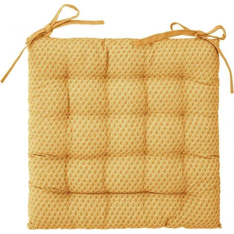 Atmosphera – Galette de chaise 38x38 cm – Housse 100% coton – Rembourrage en coton – Fixation par liens à nouer – Épaisseur 7,2 cm (1/6)