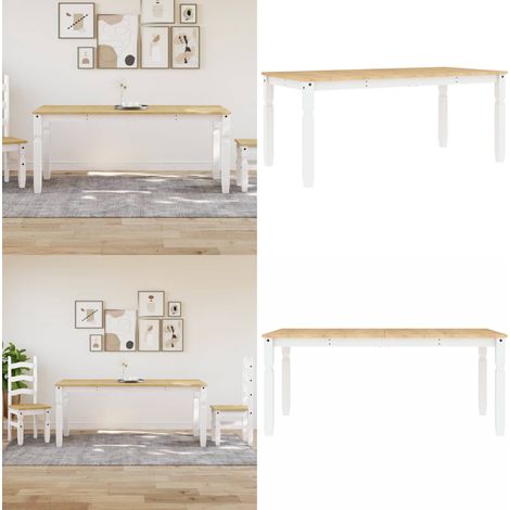 Table à manger Corona blanc 180x90x75 cm bois massif de pin - Table À Manger - Table Ronde - Table Blanche - Table En Bois - Table Design - Home & Living