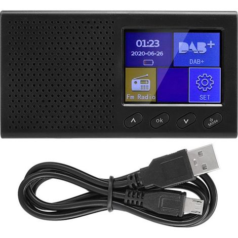 Radio digital portátil Bluetooth con reproductor de música MP3 y pantalla LCD a color. (1/4)