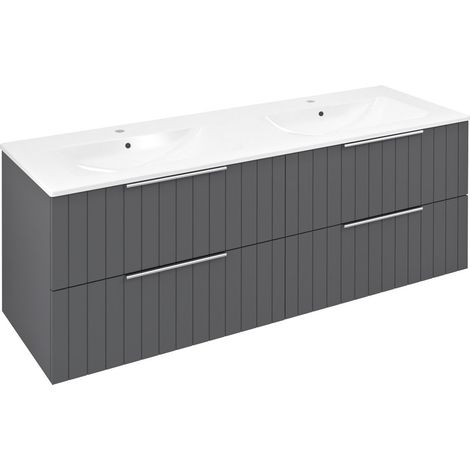 CIRASA STRIP meuble vasque 139,6x52x46cm, carina (1/2)