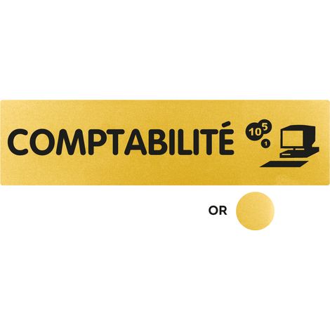 Plaque de porte Comptabilité - Classique or 170x45mm - 4490281