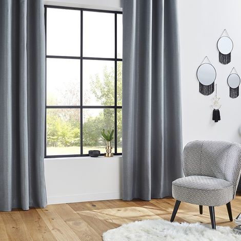 Rideau occultant chevron gris foncé 140x260 Atmosphera (1/4)