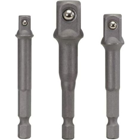 Jeu de 3 adaptateurs porte-douilles - 6 pans - 1/4" - 3/8" - 1/2"、Douille et embout pour clé (1/4)