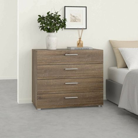 Dmora - Cassettiera Arwen, Settimino multiuso, Comò camera da letto, Mobile con cassetti, 80x40 h68 cm, Rovere (1/5)