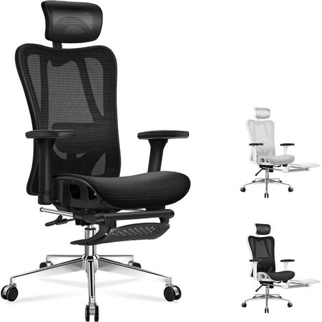 Ergonomischer Bürostuhl 3D-Armlehne Kopfstütze Fußstütze Lendenwirbelstütze (1/5)