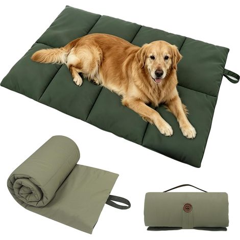 Tapis d’extérieur pour Chien Imperméable antidérapant Coussin de Chien Lavable Portable Pliable L Vert (1/5)
