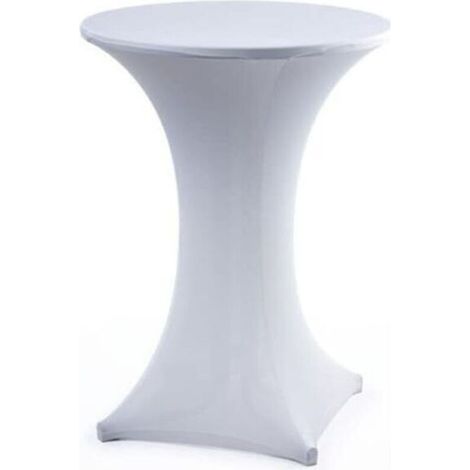 Table à Cocktails Couvre-Table Ronde à Quatre Voies 60×110CM Blanc (1/2)
