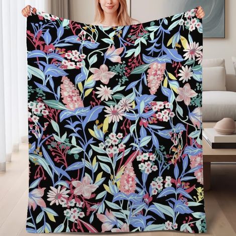 Couverture de lit en polaire, jeté doux et chaud pour le printemps, légère et luxueuse en microfibre de polyester, décoration pour chambre et salon, cadeau attentionné pour hommes femmes,6080 pouces (1/4)