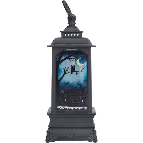 Lanterne d'Halloween LED sans flamme, magnifique lampe vintage à piles en forme de crâne (1/5)