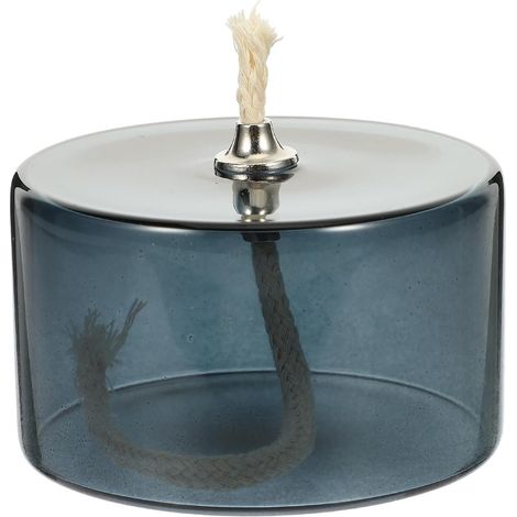 Lampe à Pétrole Verre Gris Foncé Mèche Métallique, Décoration pour Maison, Bar, Restaurant et Boîte de Nuit (1/5)