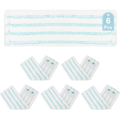 Lot de 6 serpillères de rechange pour balai Leifheit Profi XL Micro Duo - Housse de rechange en microfibre efficace pour tous les sols durs (1/5)