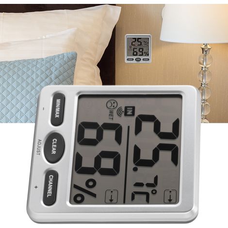 Thermomètre et hygromètre sans fil pour intérieur et extérieur, haute précision, grand écran numérique, thermomètre de bureau créatif pour un usage domestique. (1/5)