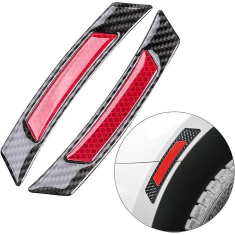 Lot de 2 autocollants réfléchissants latéraux, bande réfléchissante avec revêtement extérieur en fibre de carbone noire, autocollants réfléchissants pour pare-chocs de voiture, protection réfléchissan (1/3)