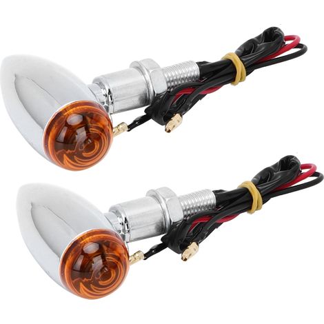 Clignotant Moto Étanche Lampe Indicateur Accessoire de Personnalisation (Chrome) (1/5)