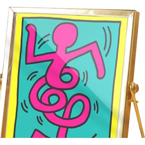 Cadre photo acrylique décoratif 14,5x19,5 cm, motif cartoon imperméable, transparence élevée, ornement acrylique CBS994J, bordure métal doré (1/4)