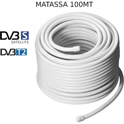 Cavo Coassiale Antenna TV SAT 75 Ohm 5,1mm Doppia Schermatura Classe B CCS AV70080
