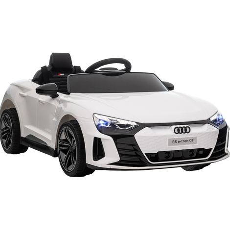 Voiture électrique enfant blanche avec télécommande, phares, klaxon, musique USB/AUX, ceinture de sécurité, 5 km/h, 103 x 58 x 41 cm - CHICFURN (1/5)