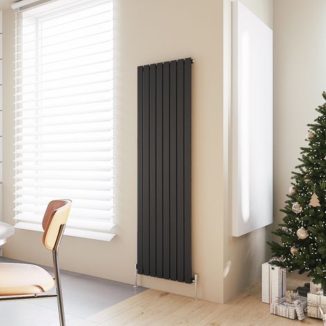 Acezanble Vertical Flat Panel Radiator Central Heating Rad 1800x544mm Single Black