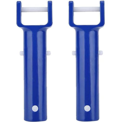 Swimming Pool V Head Brush Handle V Clamp Head Replacement Handle Plastic Blue 2PCS for Pool Maintenance and Cleaning (1/5)