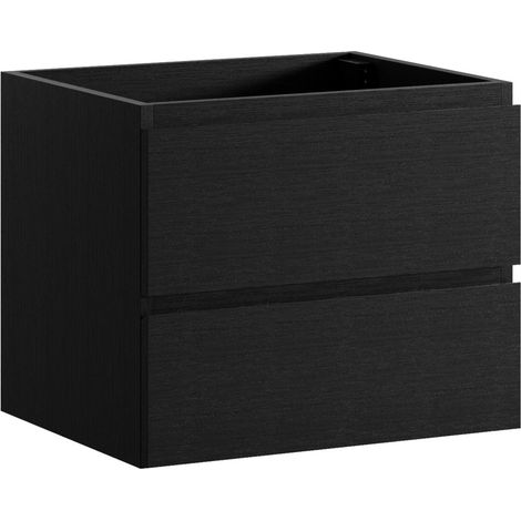 Meuble sous lavabo Angela 60cm - Badplaats - Noir bois - Armoire