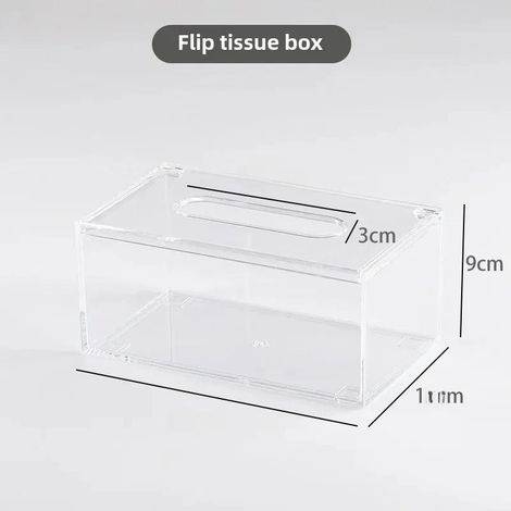 Einfache, transparente Acryl-Taschentuchbox, Taschentuchbox, kreative Papierbox für Zuhause und Wohnzimmer, Aufbewahrungsbox für Papierrollen, Papierbox (rechteckig) (1/5)