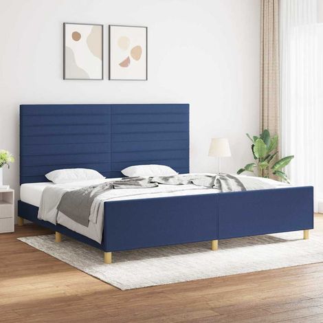 vidaXL Cama sin colchón tela azul 200x200 cm (1/5)