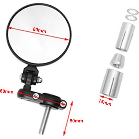 Specchietti retrovisori universali per moto, specchietti laterali rotondi pieghevoli da 3 pollici per manubri da 22 mm. (1/4)
