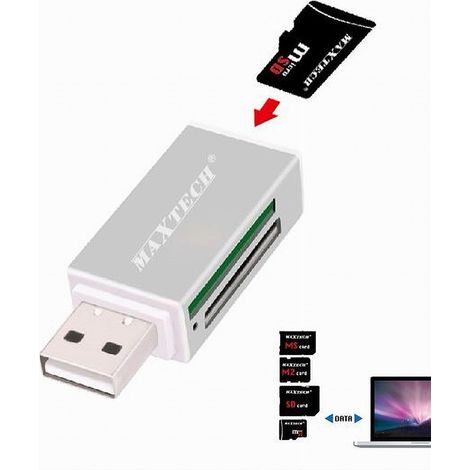 MaxTech - Lettore Di Schede Memoria Memory Card Usb 2.0 480 Mbps Tf/sd/m2/ms Card Lto-sm02 - (1/3)
