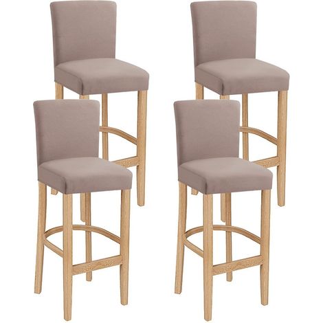 Barhockerbezug mit Rückenlehne 4er Set, Stretch, waschbar, Sandfarbe (1/5)