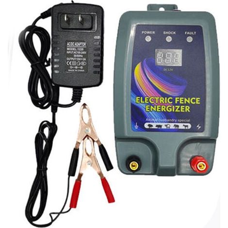 Kit de clôture électrique - Clôture électrique pour bétail - 3 modes d'alimentation pour élevage de volailles - Électrificateur de clôture - Haute puissance (1/4)