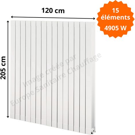 Radiateur aluminium H.205 x 120 cm Oscar 2000 Deville 4905 W (1/5)