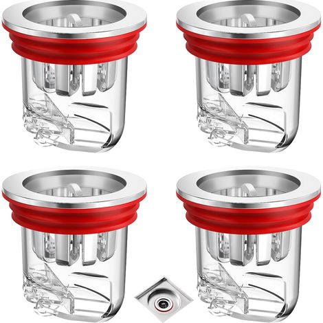 4 Pièces Clapet Anti Odeur, Transparent Anti Odeur Drain de Sol Douche pour Machine à Laver, Trous de Drainage, Salles de Bains et Cuisines (1/5)