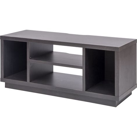 Iris Ohyama, Meuble TV, Meuble tele, Banc TV, Support télévision pour ecran jusqu'à 43 pouces, 4 Etagères, Sortie-câbles, Pieds ajustables, Chambre, Salon - TV Cabinet Standard OTS-100S - Chêne noir