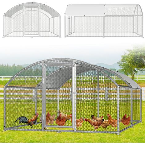 Wolketon Hühnerstall 3x4x2m Bogenaufsatz Hühnerhaus Kleintierstall Freilaufgehege Kleintiergehege Voliere Freigehege Hühnerkäfig Geflügelstall Verzinkter