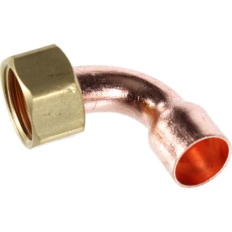 Coude écrou prisonnier 1/2"(15/21) - Tube Cuivre Ø14